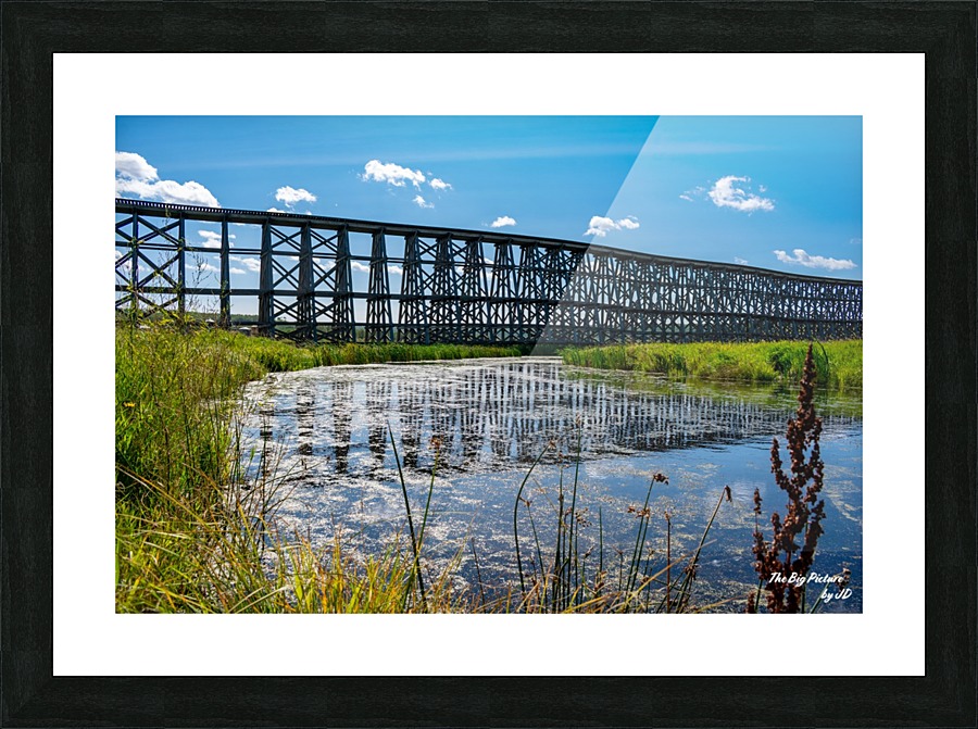 Meskanaw Railway Trestle Reflection Picture Frame print