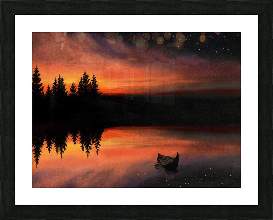 Boat at Sunset  Picture Frame print
