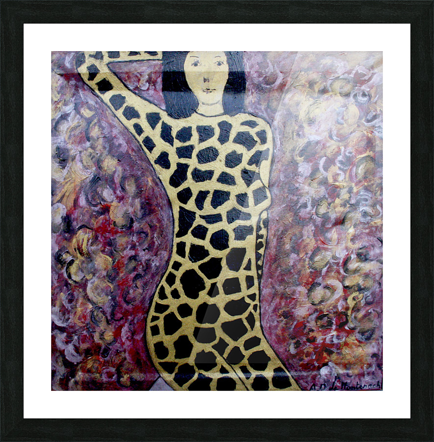 Dame girafe Picture Frame print
