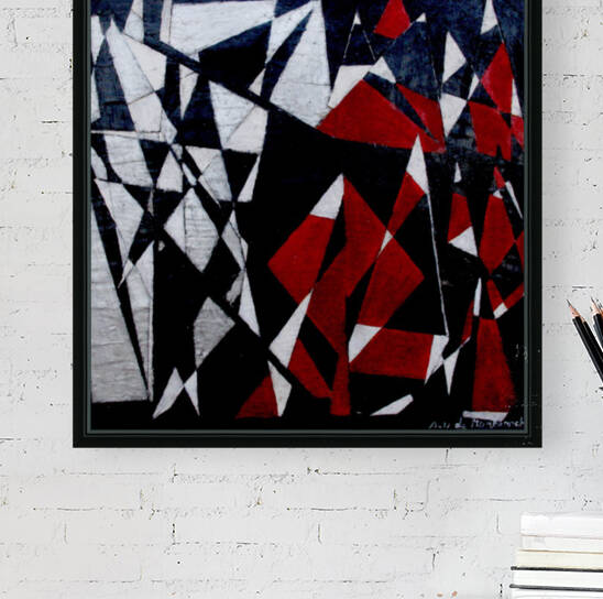 Oeuvre abstraite rouge noir et blanc by Anneda