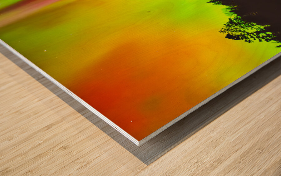 Northern Lights Wood print