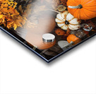 Colorful pumpkins on table Acrylic print
