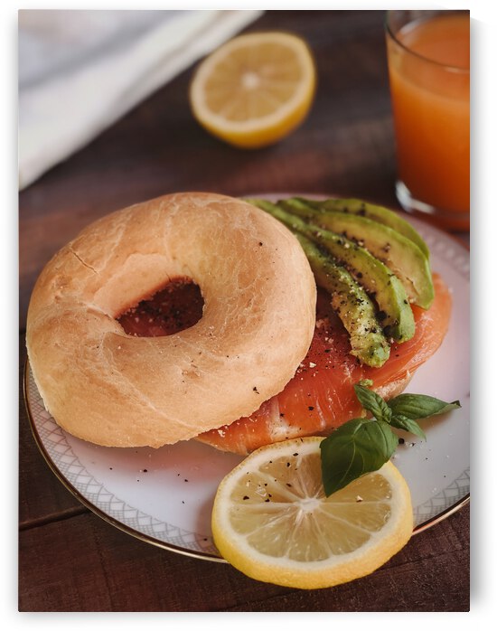 Bagel with avocado and salmon II by Thevectoryfloor