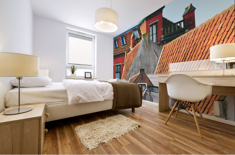 Up on the roof Mural print