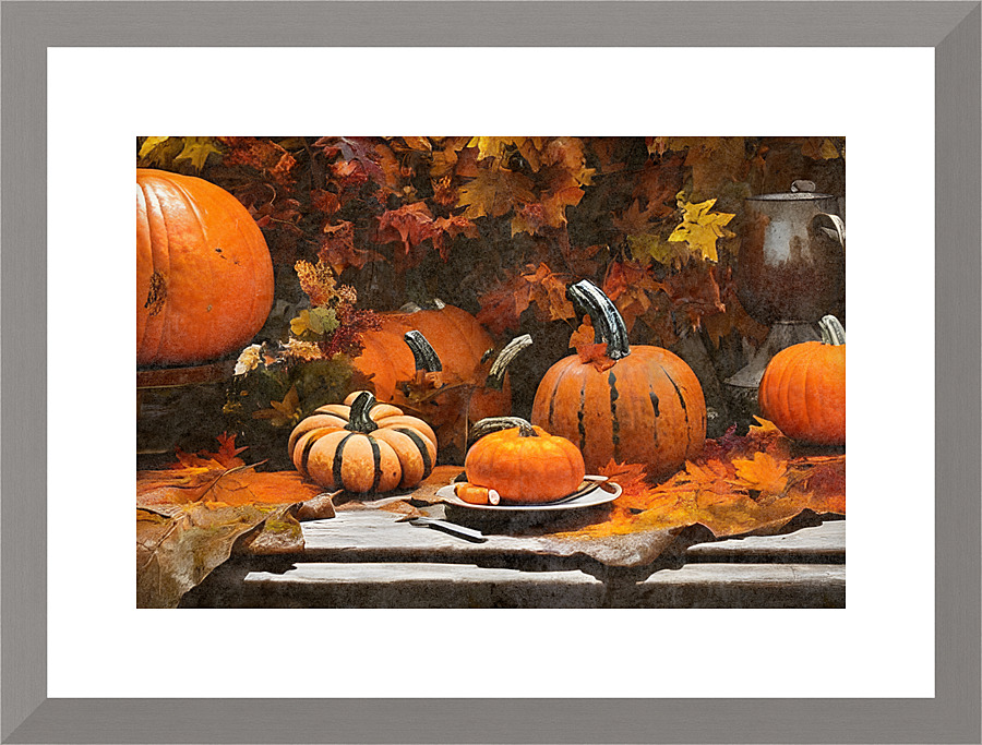 Colorful pumpkins Picture Frame print