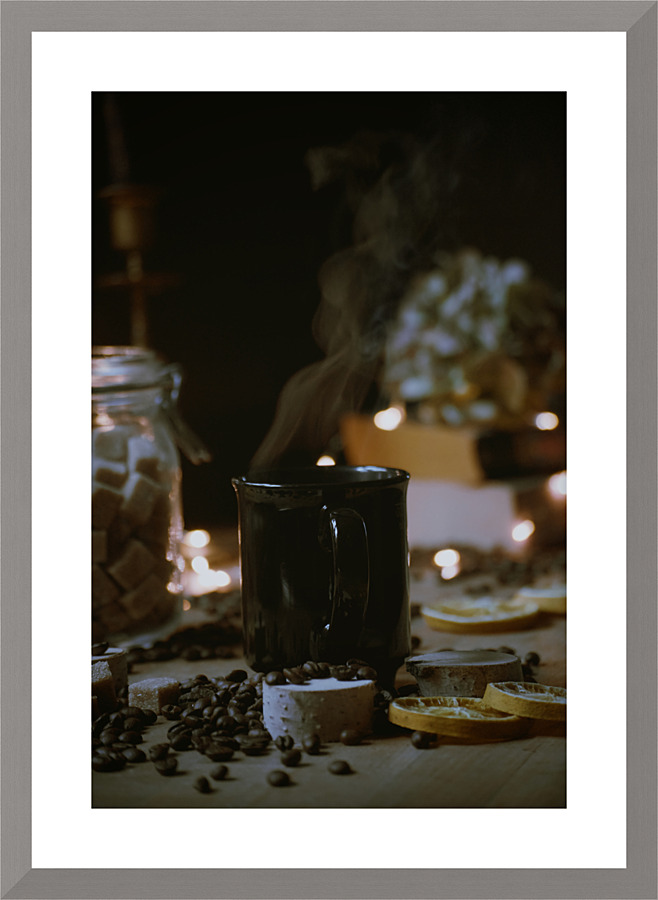 Steaming hot coffee Picture Frame print