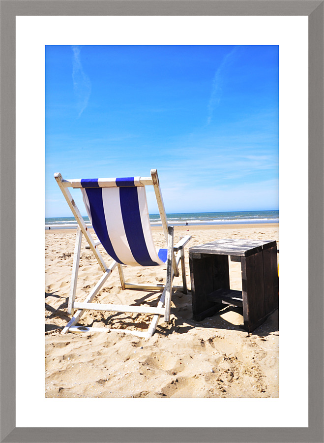 Striped deck chair Picture Frame print