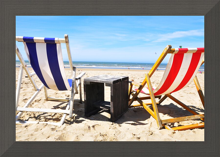 Two deck chairs Picture Frame print