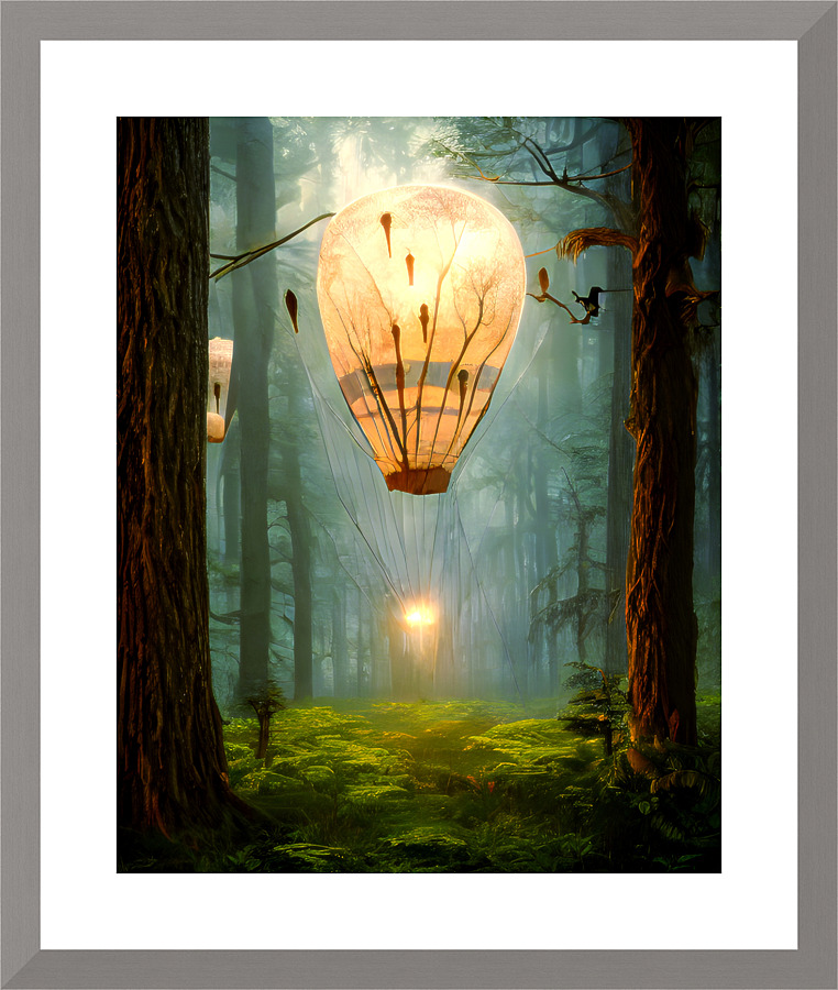 Steampunk balloon Picture Frame print