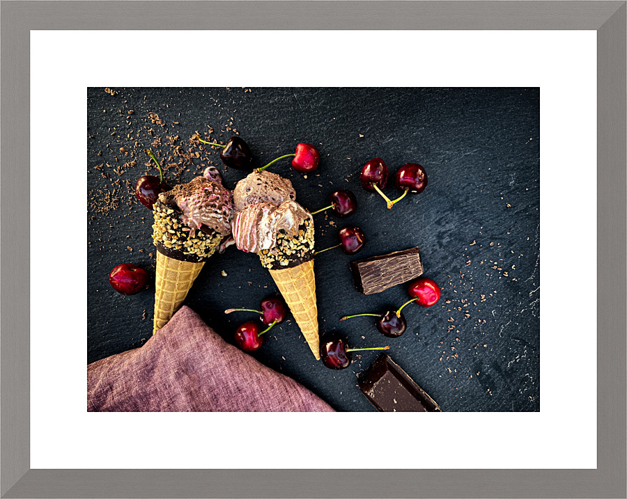 Cherry ice cream Picture Frame print