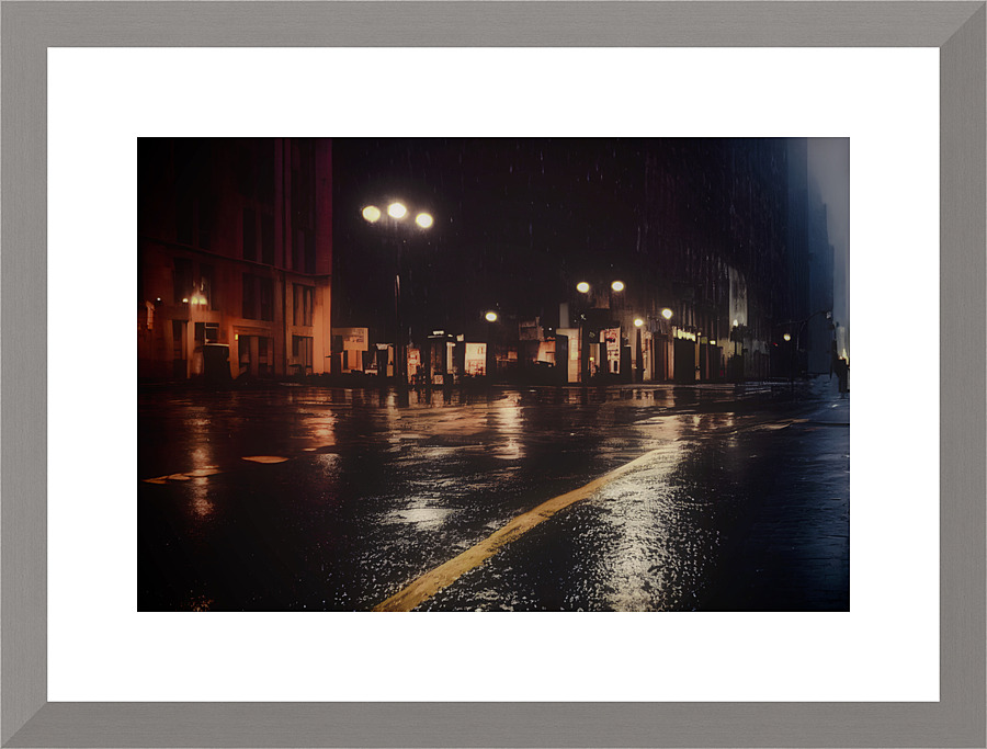 Rainy night Picture Frame print