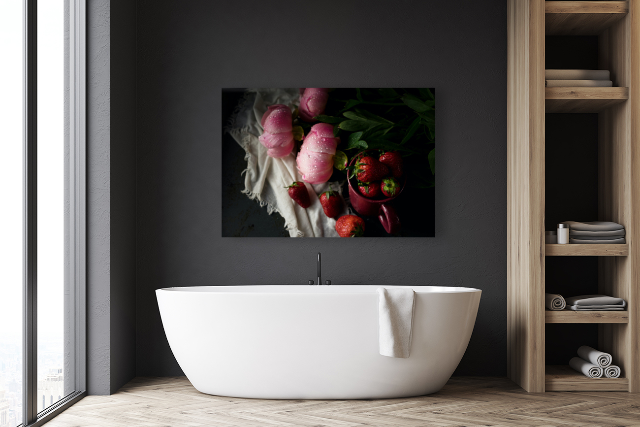 Strawberries & Peonies Reproduction