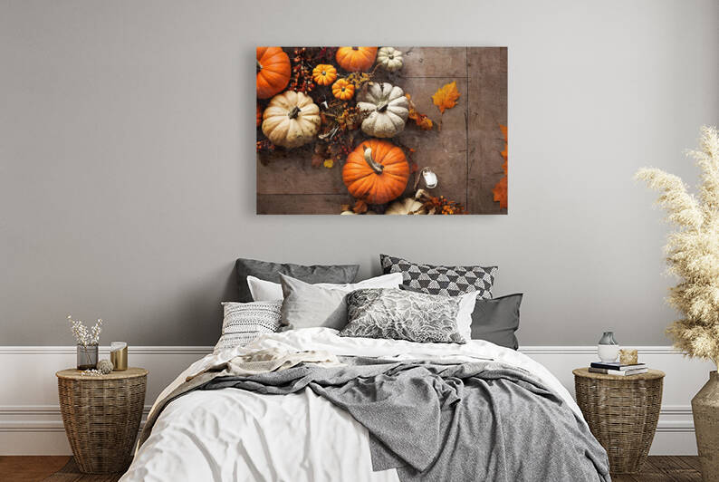 Autumn decorations on table by Thevectoryfloor