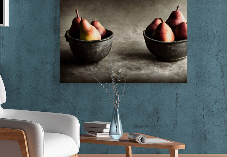 Two bowls with pears by Thevectoryfloor