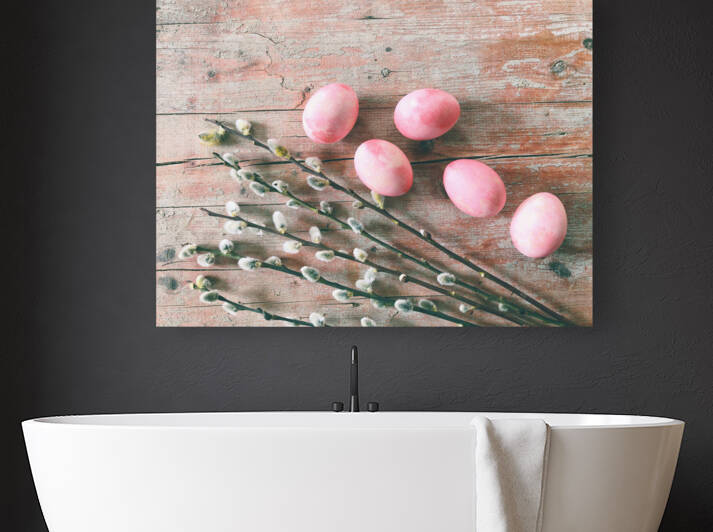 Pink eggs and twigs I by Thevectoryfloor