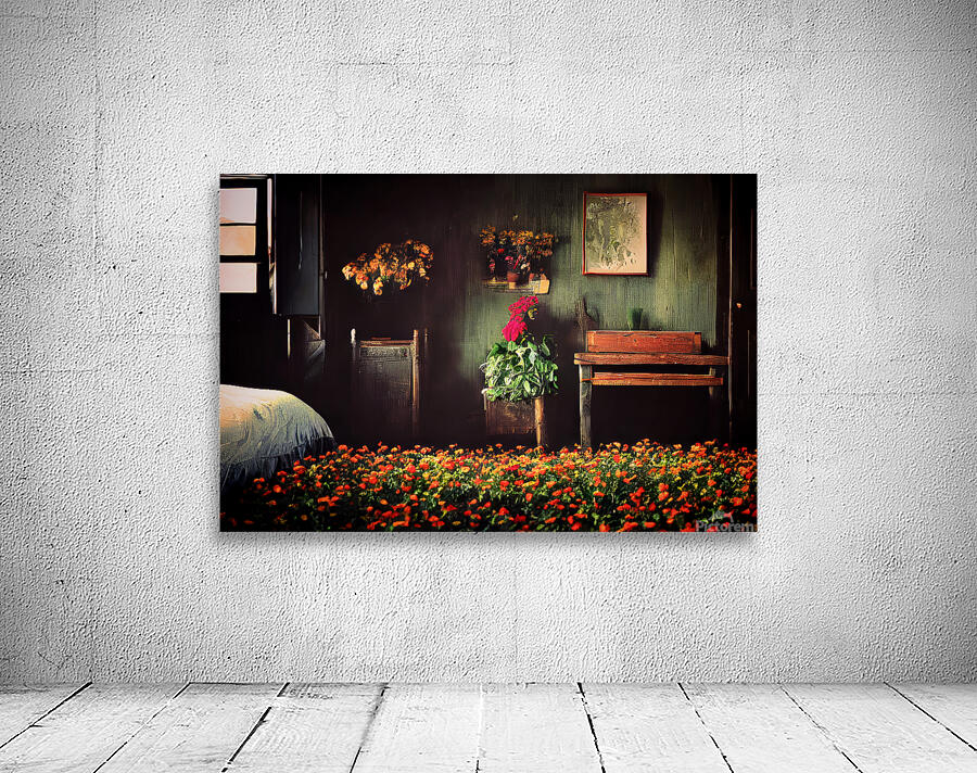 Bedroom with flowers I Wall Preview