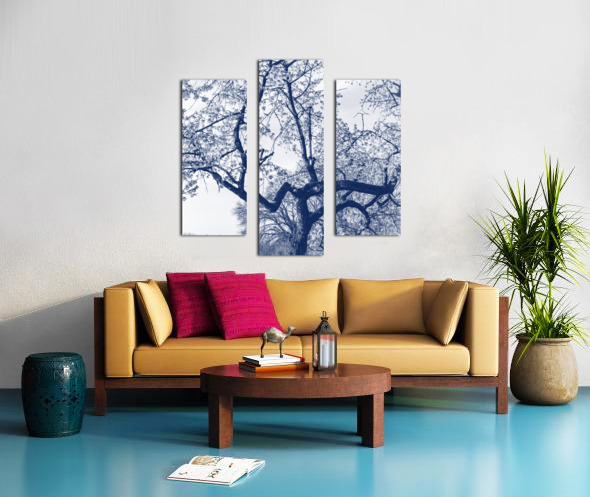 Cherry Blossom Tree Delfts Blue by Imladris Wall Art
