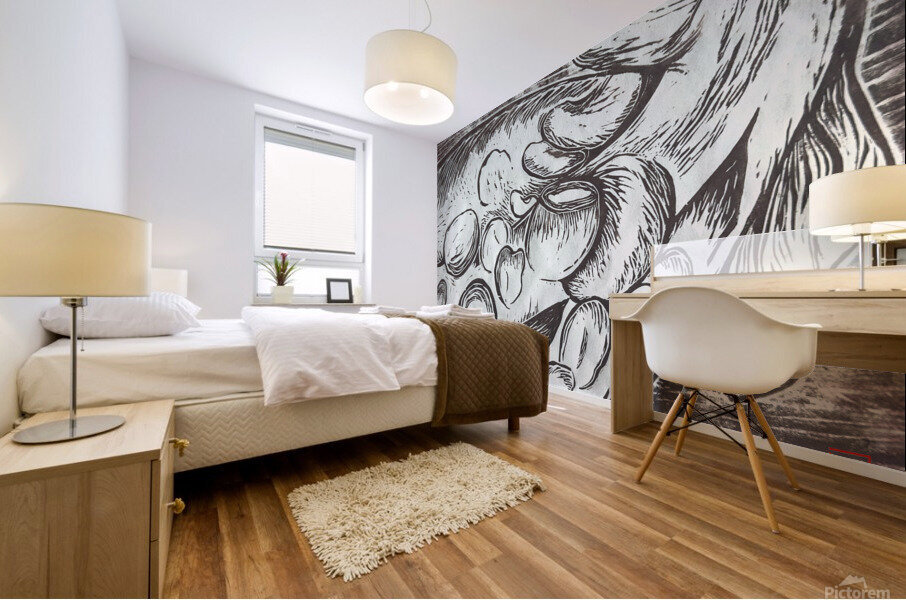 Pepper Linoleum Print Mural print