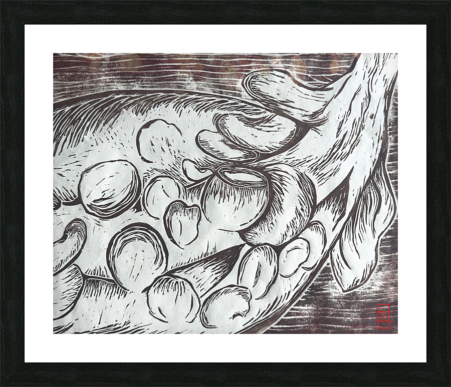 Pepper Linoleum Print Picture Frame print