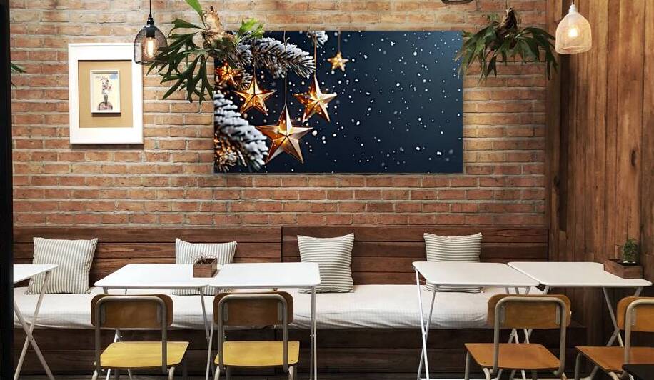 Sparkling Starry Christmas Ornaments in Snow by YG Arts