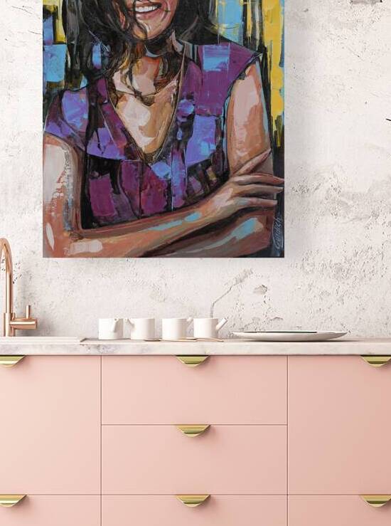 woman paintings- The smile by Gurdish Pannu India