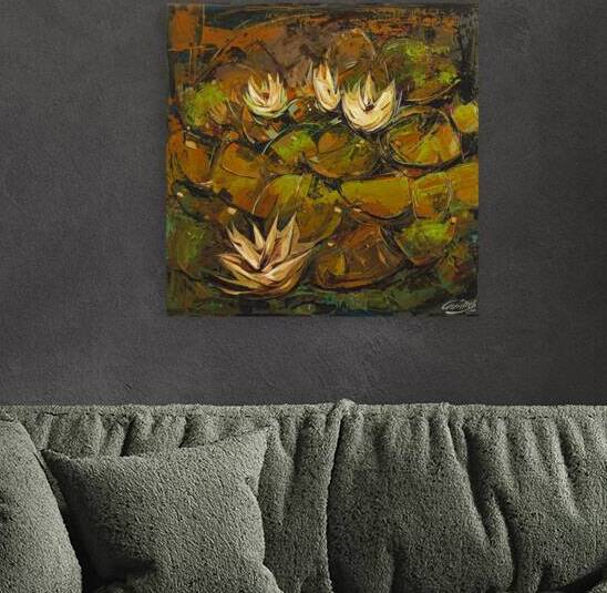 Water lily paintings by Gurdish Pannu India