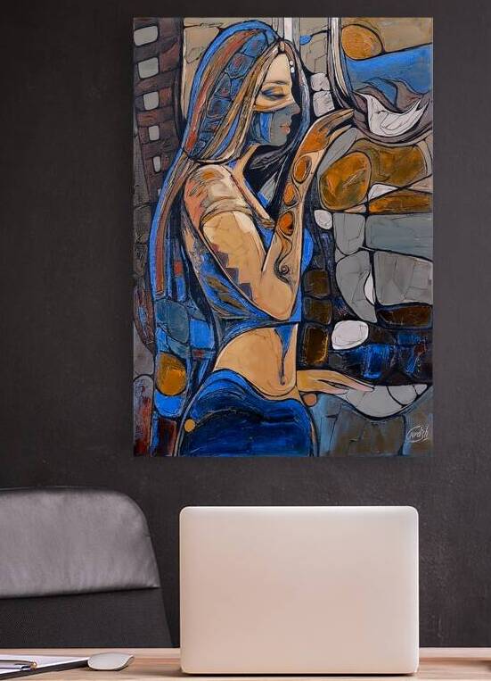 Talking eyes  Woman painting by Gurdish Pannu India