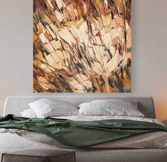 Peach Floral Wall Art by Gurdish Pannu India