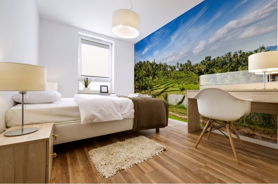 Green rice terraces Mural print