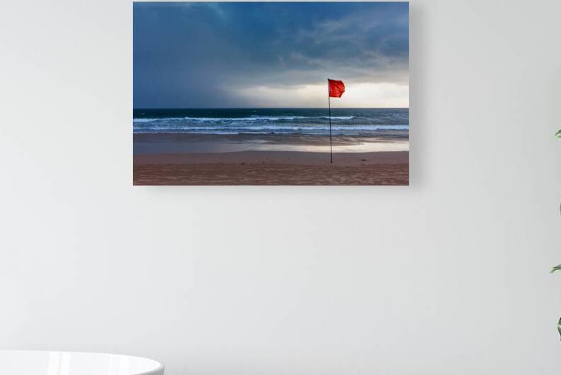 Storm warning flags on beach. Baga Goa India by Dmitry Rukhlenko
