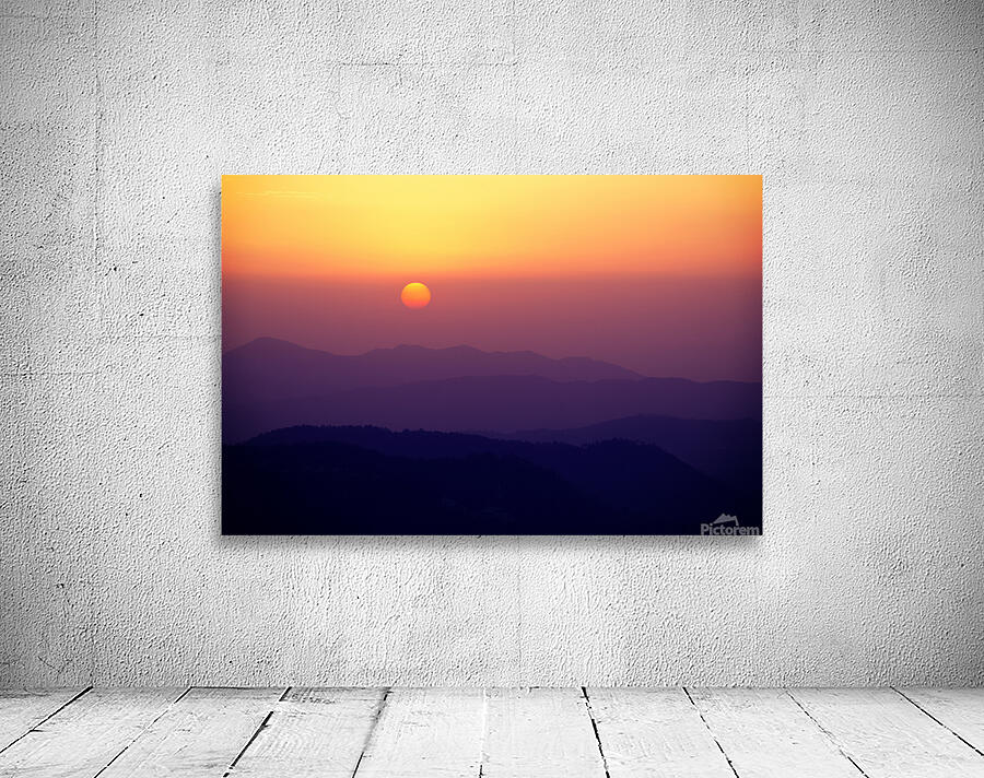 Sunset in hills Wall Preview