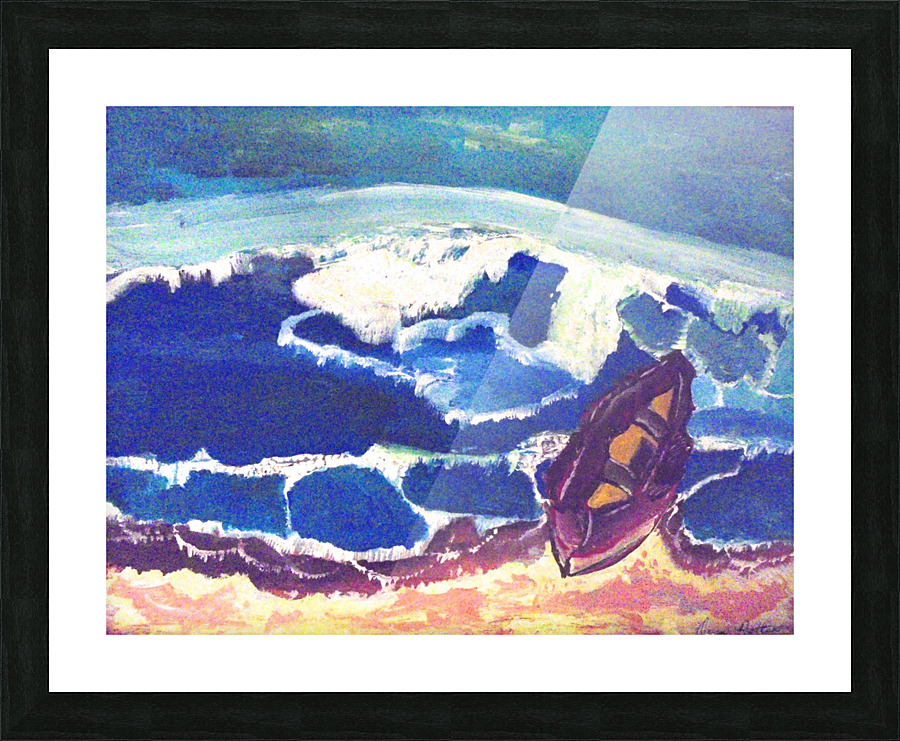 Boat in Surf Picture Frame print
