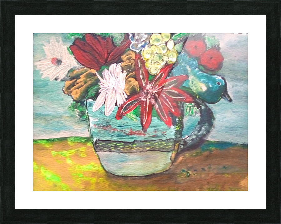 Cup O Flowers Picture Frame print