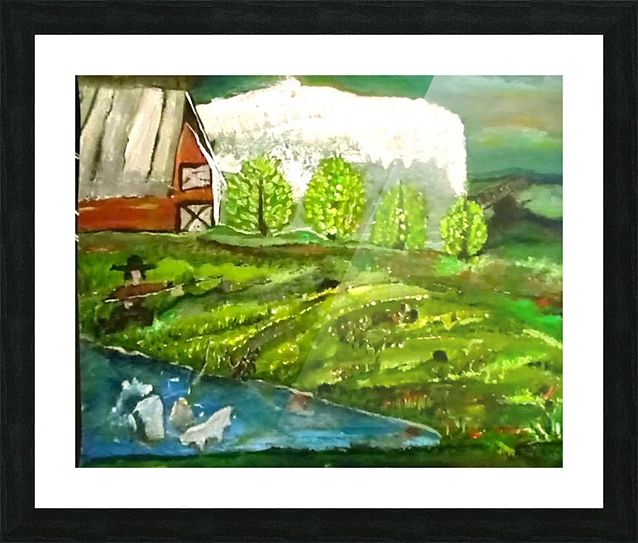 Red Barn Picture Frame print