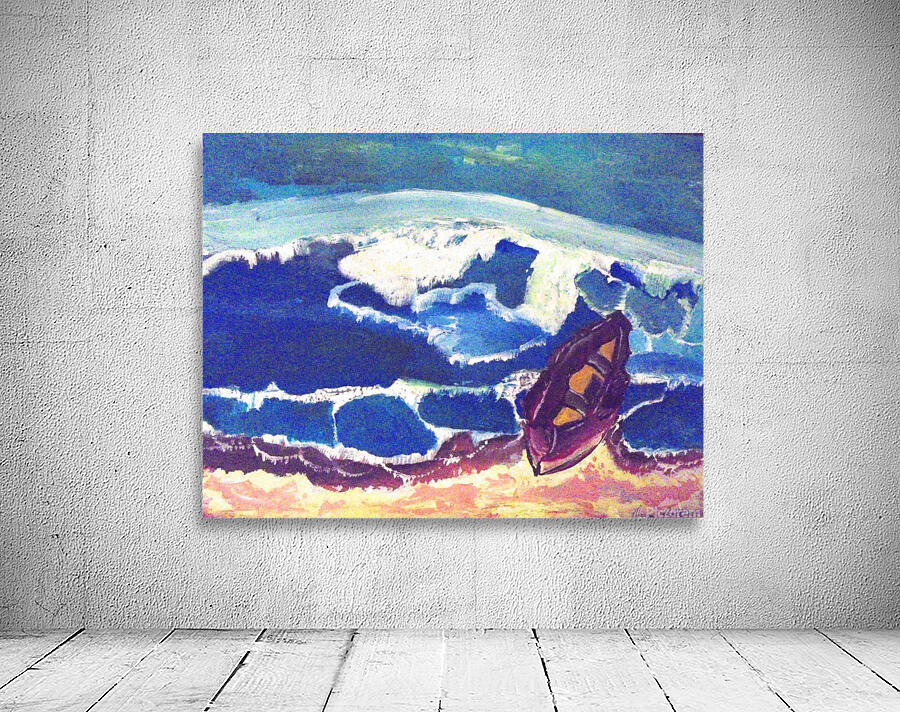 Boat in Surf Wall Preview