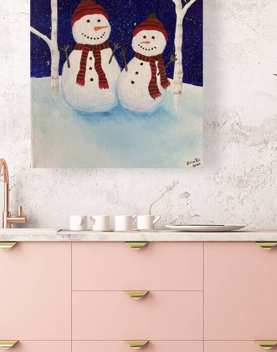 Snowmen in the woods by Erin Randall