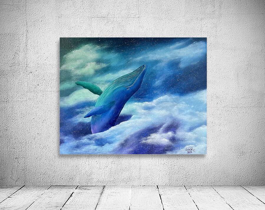 Humpback in the clouds Wall Preview