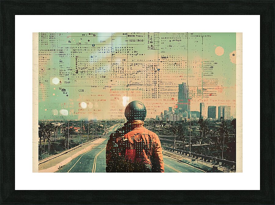 Stylish retro poster with graphic elements Picture Frame print