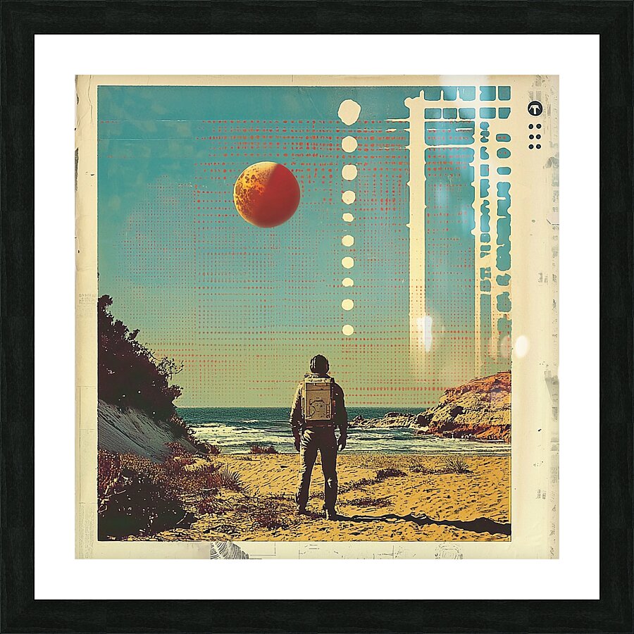 Stylish retro poster with graphic elements Picture Frame print