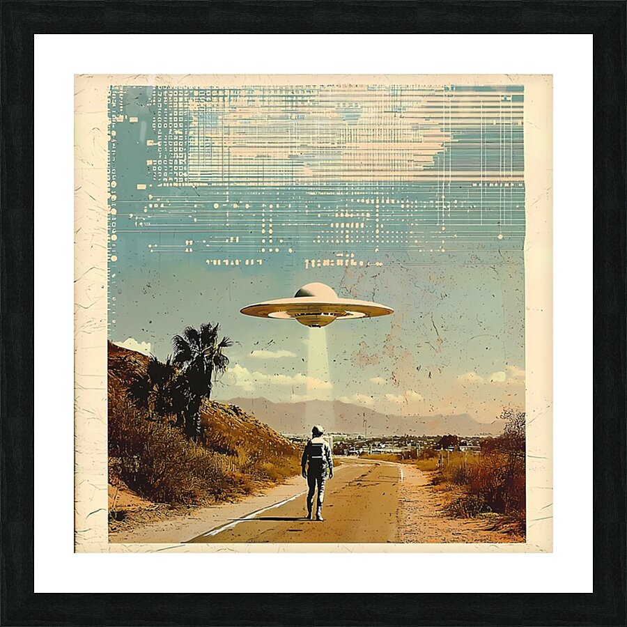 Stylish retro poster with graphic elements Picture Frame print