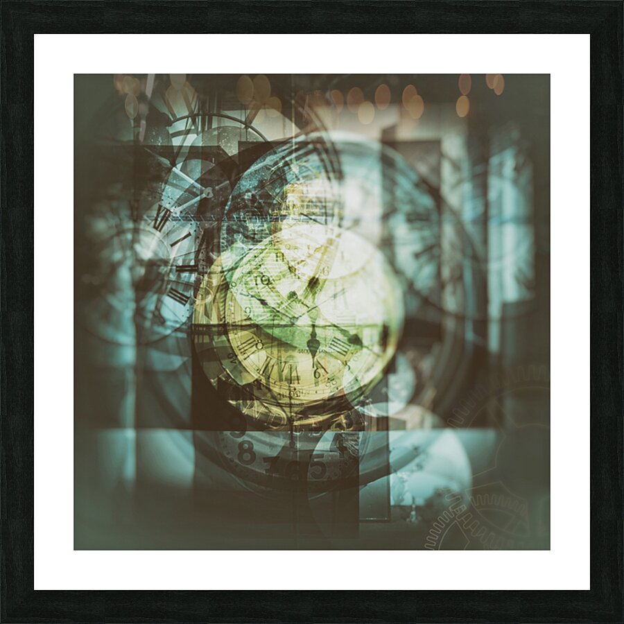 multi exposure clock   Picture Frame print