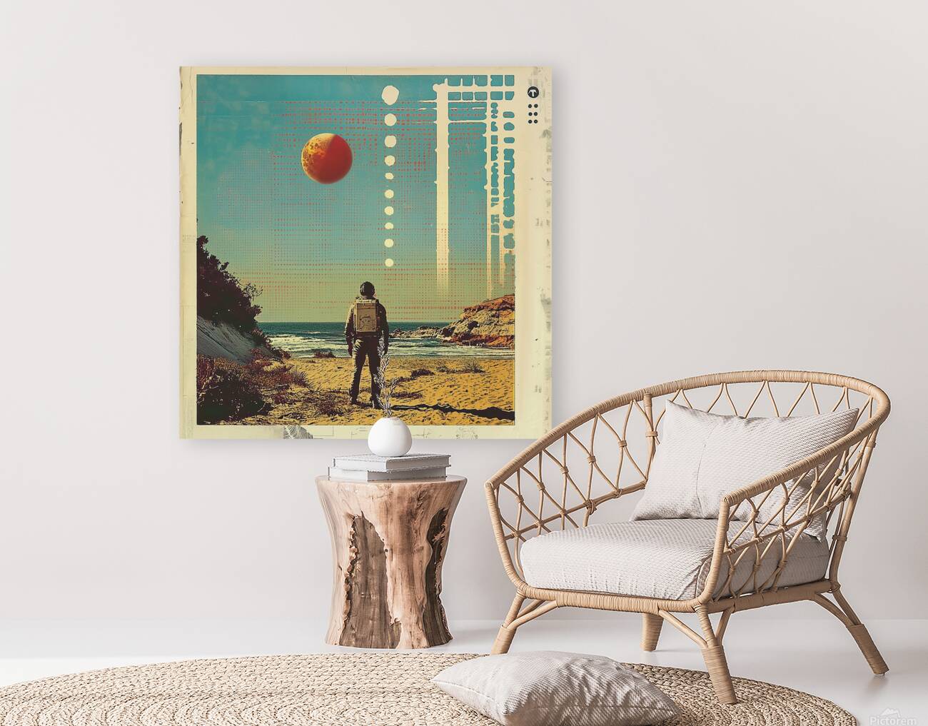 Stylish retro poster with graphic elements Reproduction
