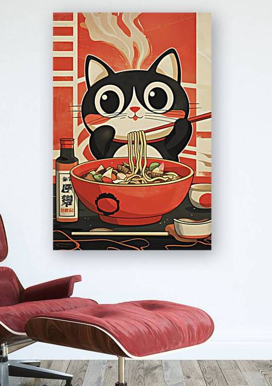 Japanese food poster of ramen cartoon flat style by Ariadna-de-Raadt