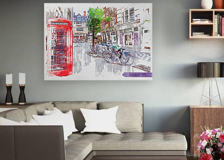 city life of London in marker sketch style by Ariadna-de-Raadt