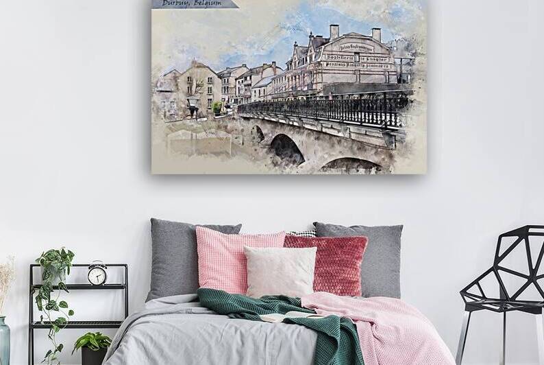 city life of Durbuy Belgium  in sketch style by Ariadna-de-Raadt