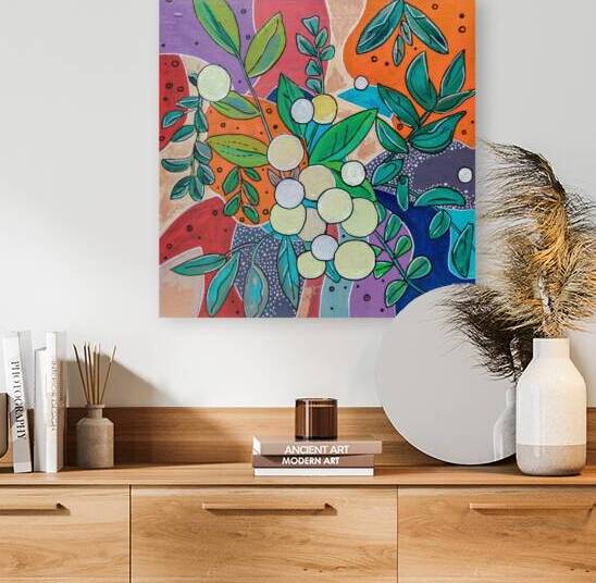 acrylic painting of plant abstract background by Ariadna-de-Raadt