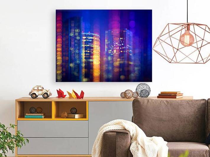 A futuristic city where skyscrapers morning lighting  by Ariadna-de-Raadt