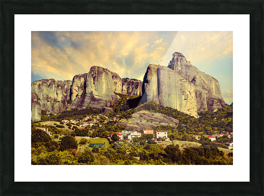 Meteora sunset Greece Picture Frame print