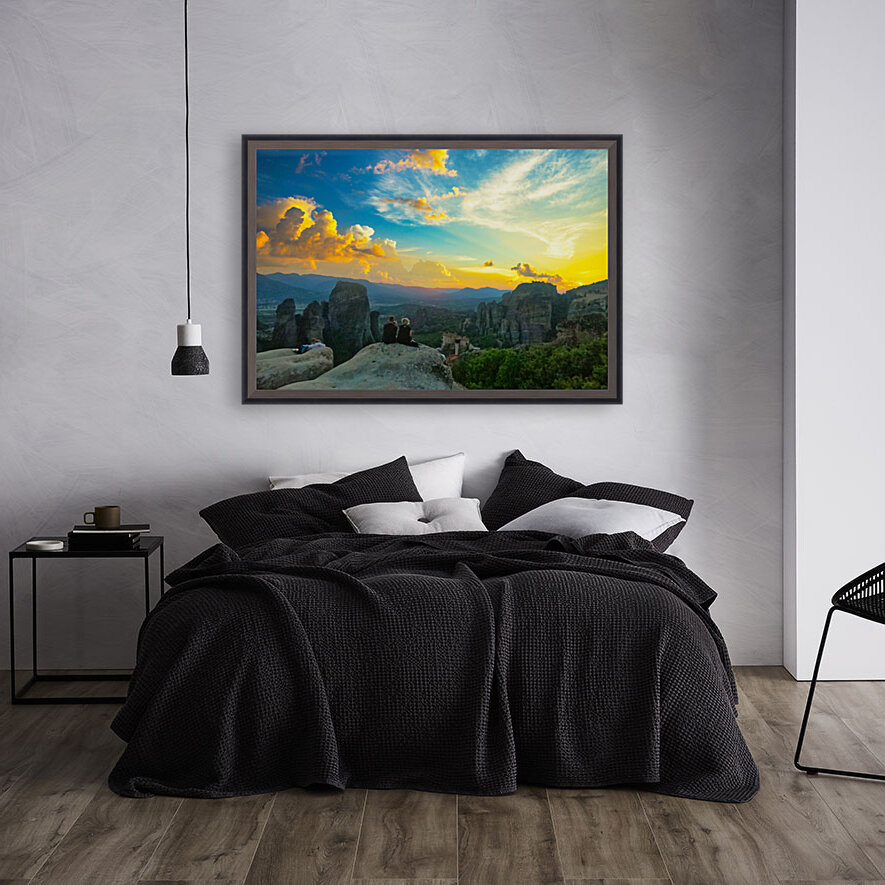 sunset in Meteora Reproduction