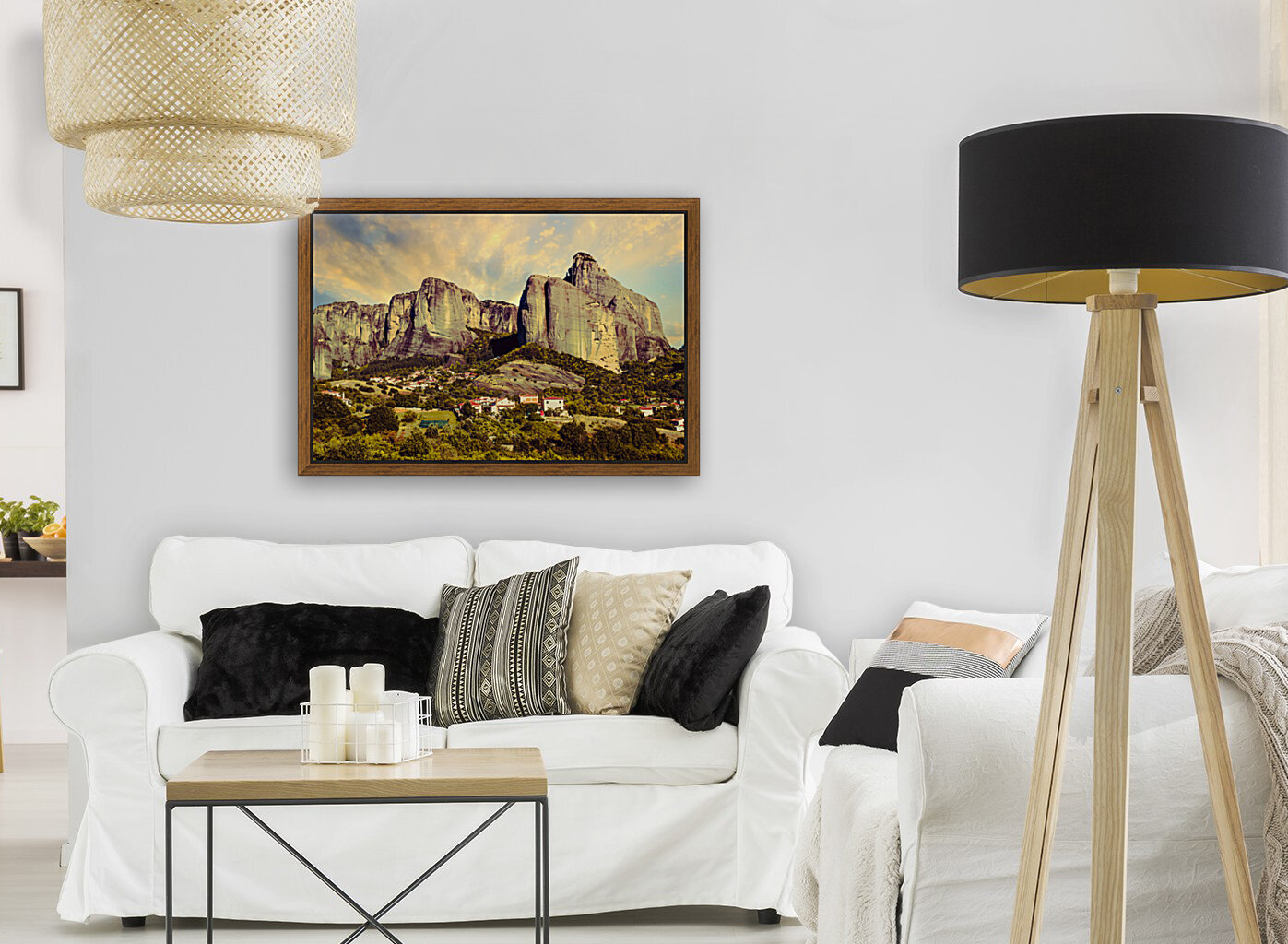 Meteora sunset Greece Reproduction